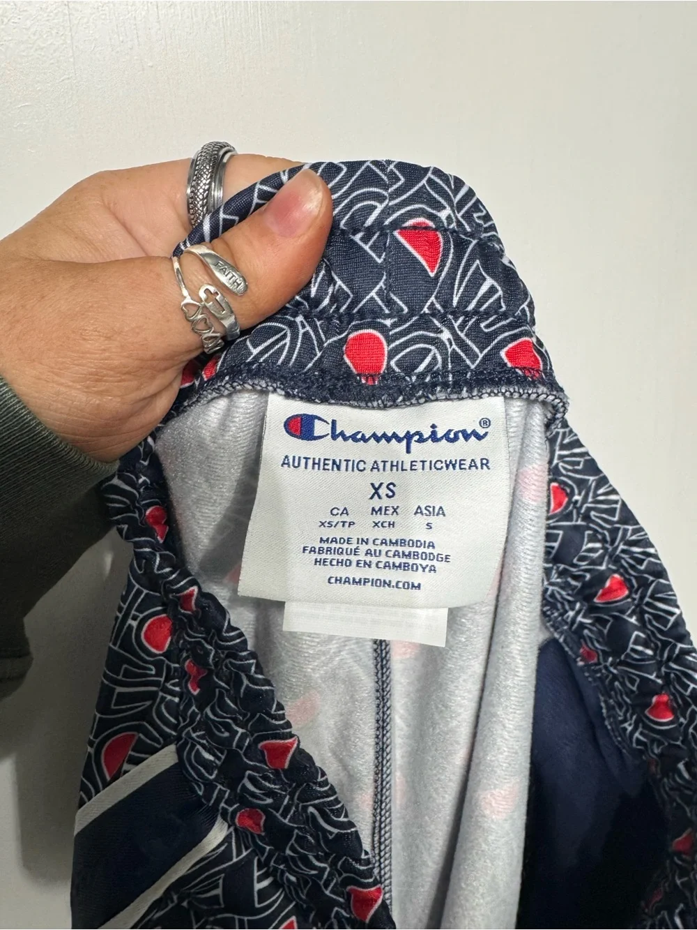 Champion Girls' Navy Logo Print Track Pants